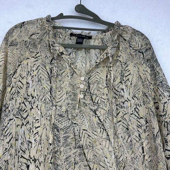 Sheer Marble patterned long sleeve blouse Sz Small - Picture 2 of 7